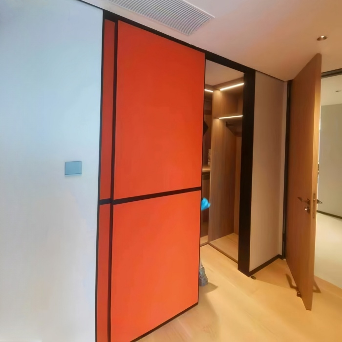 Modern Interiors Leather-covered Decor Sliding Doors