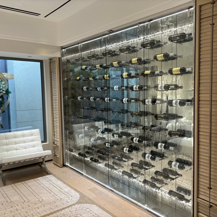 Custom Wine Wall Displays – Modern Metal Wine Wall