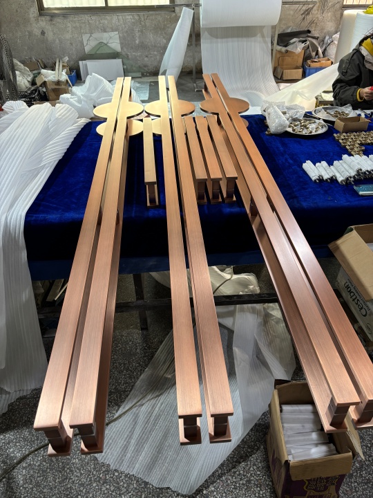 Antique brass finish door handles project