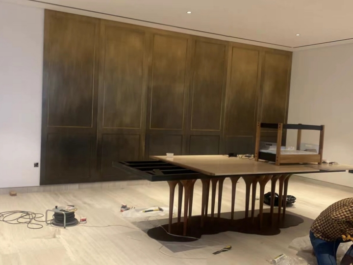 Custom brass decorative wall panel project