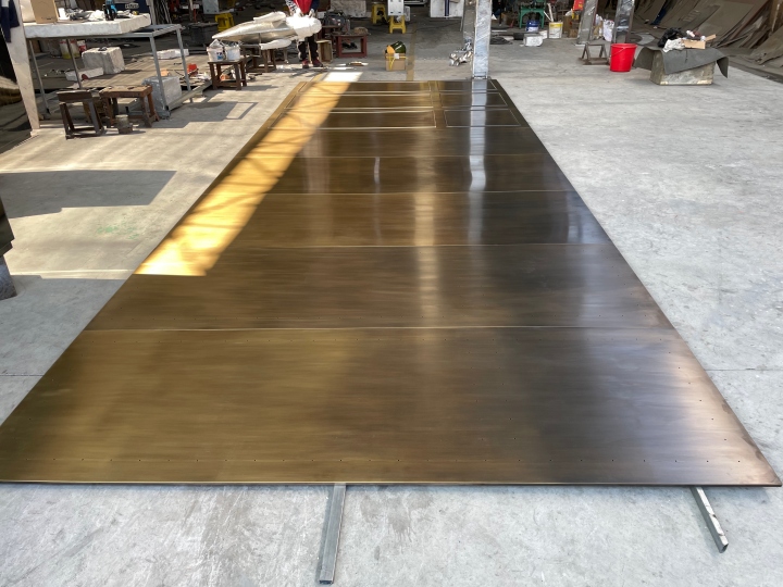 Brass wall panels manufacturing process