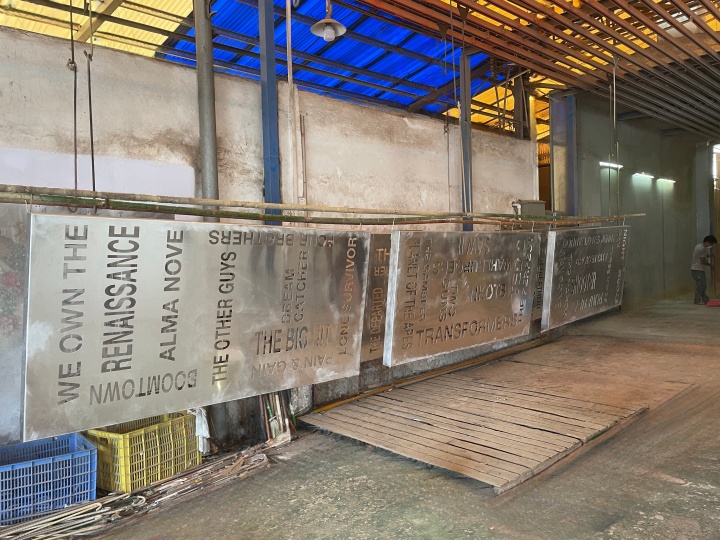 Power coating aluminum ceilings