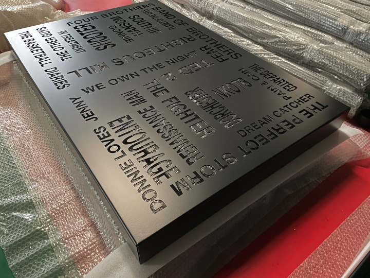 Manufacturing process of custom logo aluminum ceilings