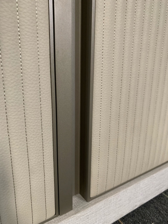 Leather wardrobe door panel details