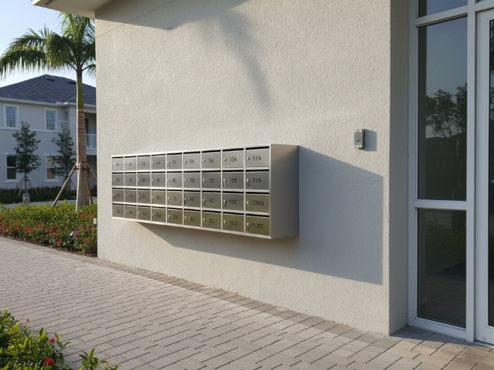 Stainless steel wall-mounted mailboxes