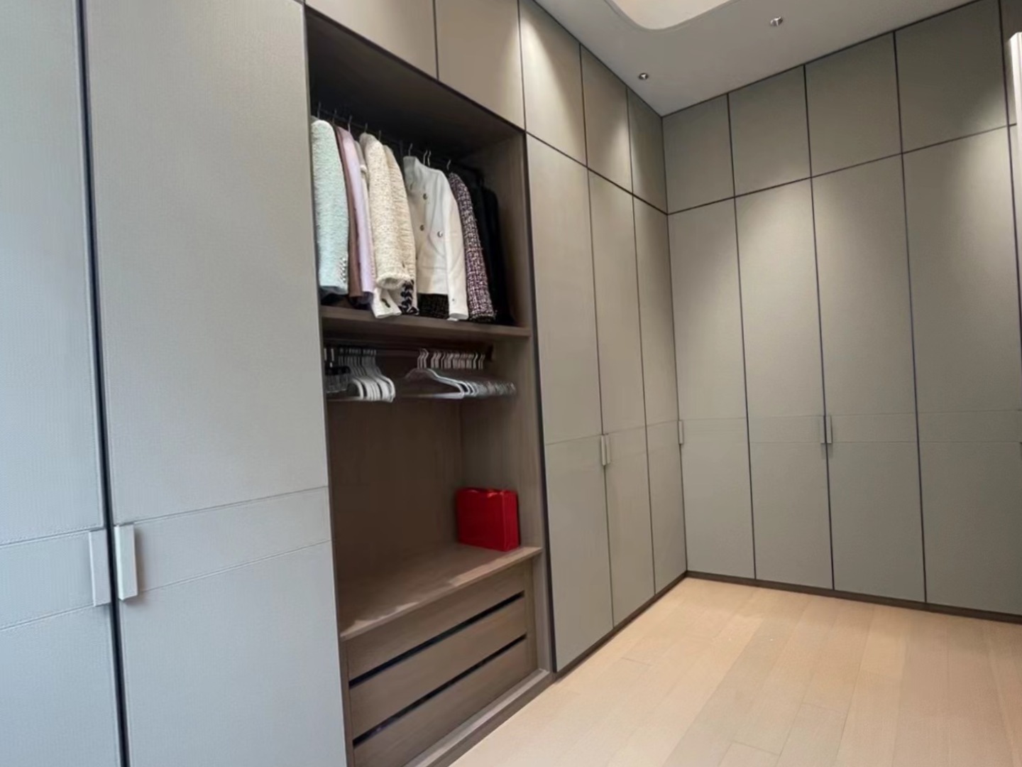 Leather wardrobe door panels