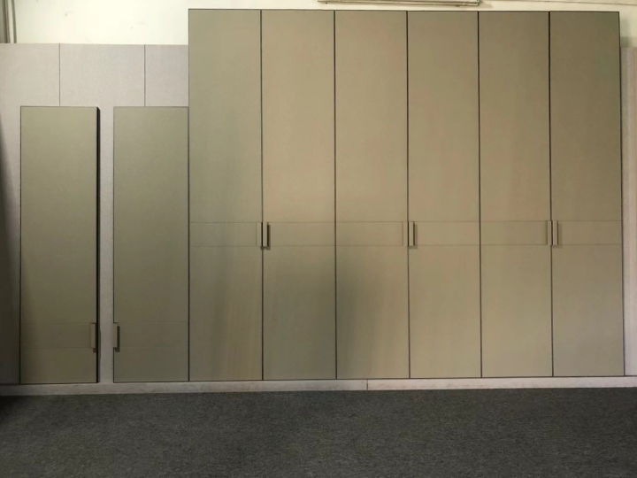 Leather wardrobe door panels