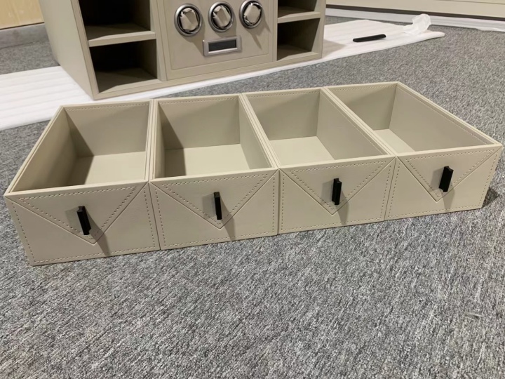 Custom Jewelry Storage Leather Cabinet