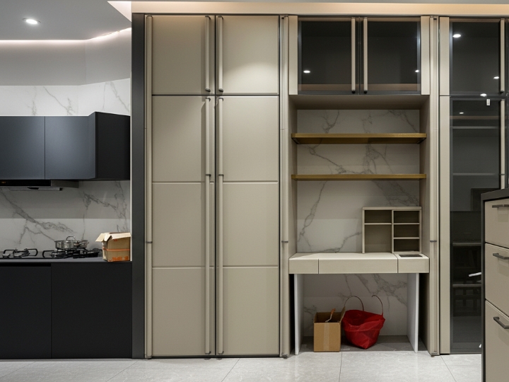 Leather wardrobe door panels