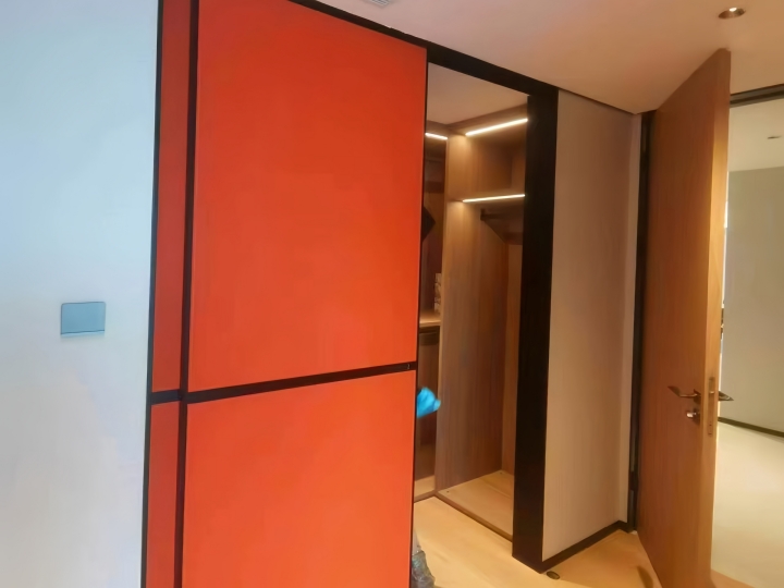 Custom leather sliding doors