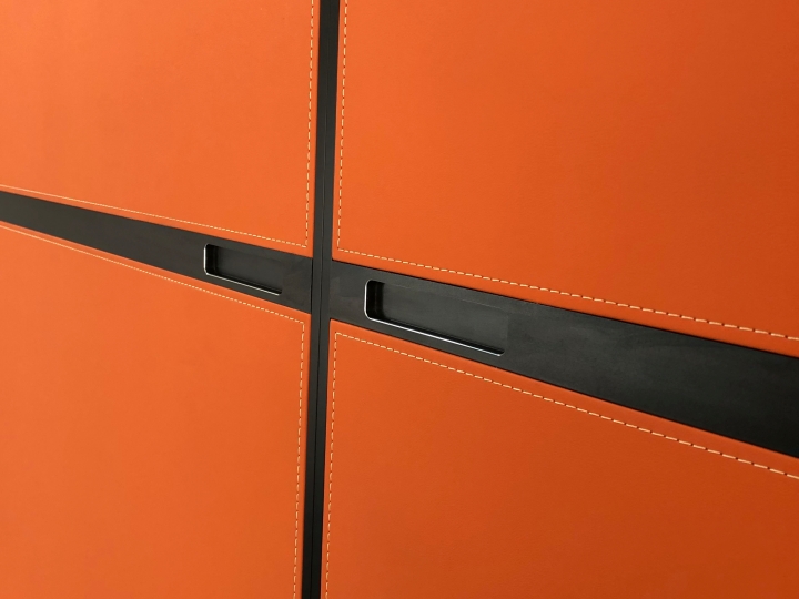 Leather-covered Sliding Doors for Residential Interiors