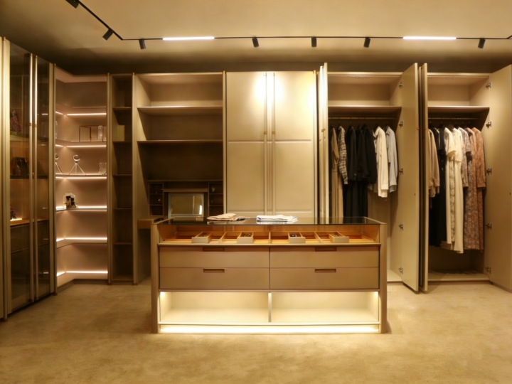 Leather door for walk-in closet project