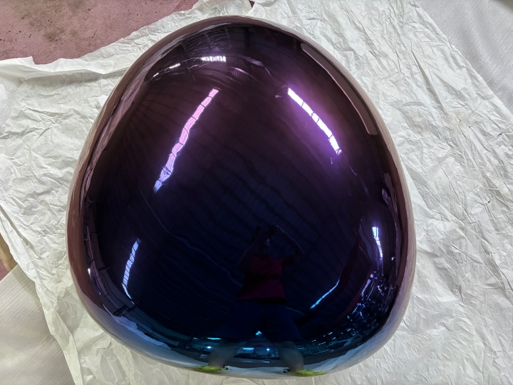 PVD Purple-Blue Stainless Steel Sculpture