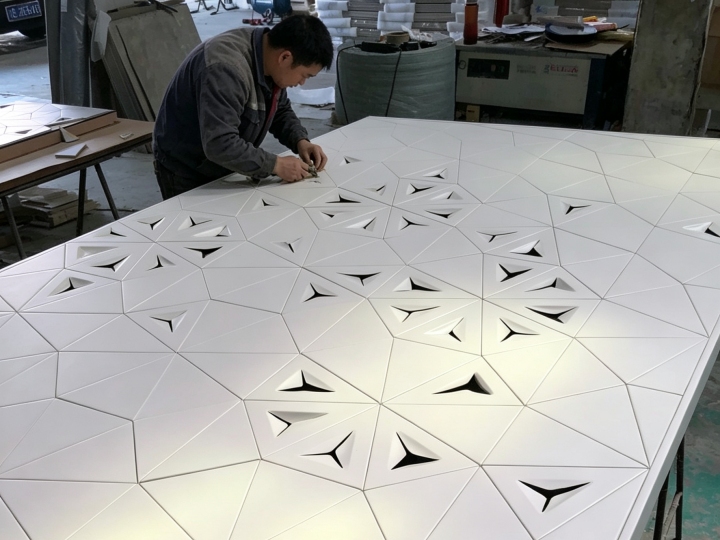 Manufacturing Process of Upholstered Leather Background Wall