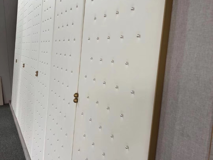 Custom pearl leather wardrobe doors