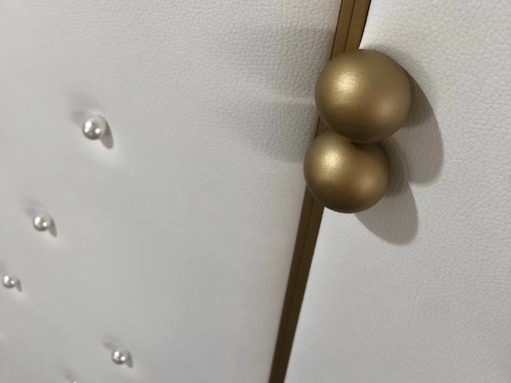Custom leather wardrobe doors details