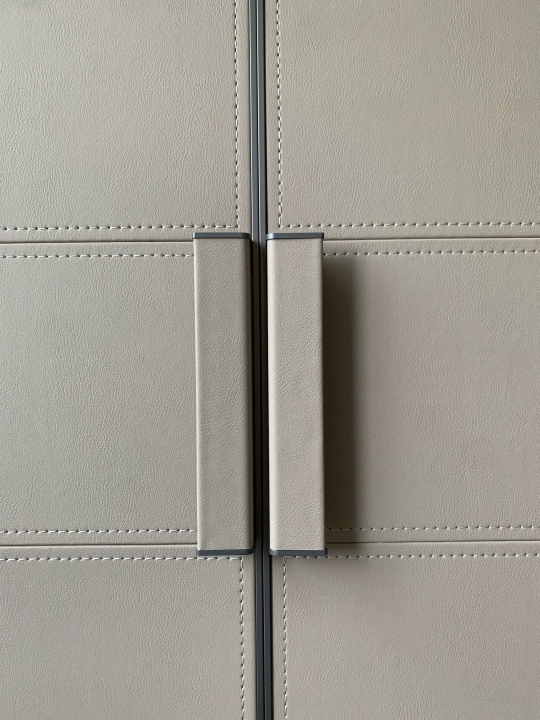 Wardrobe leather door handle