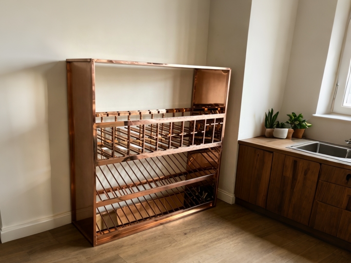 Mirror Finishing PVD Brass Stainless Steel Wine Rack
