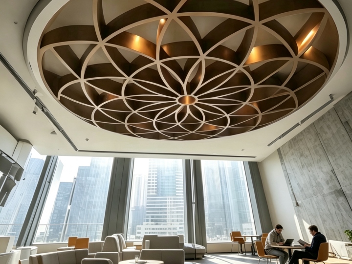 Custom PVD Rose Golden Stainless Steel Decor Ceiling