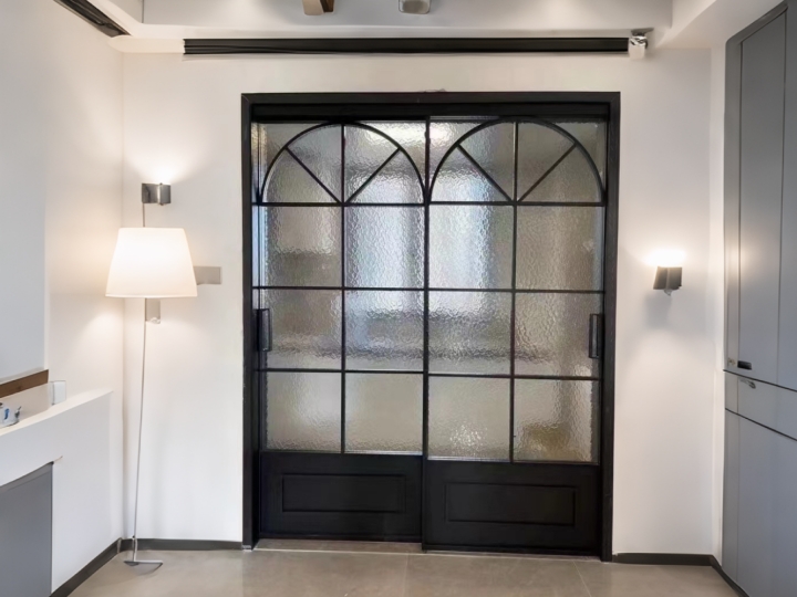 Aluminum Internal Black French Door with Glass