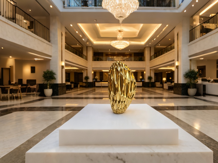 PVD Golden Coating Stainless Steel Sculpture