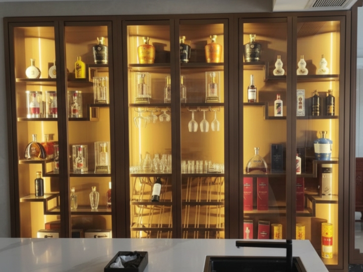 Custom Stainless Steel Wine Cabinet