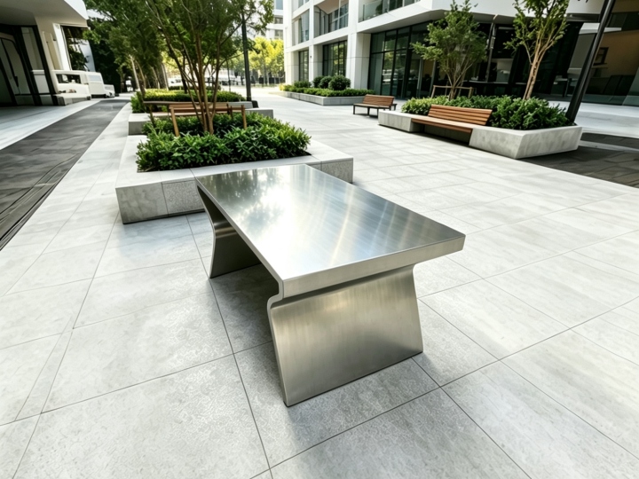 Custom Stainless Steel Outdoor Benches