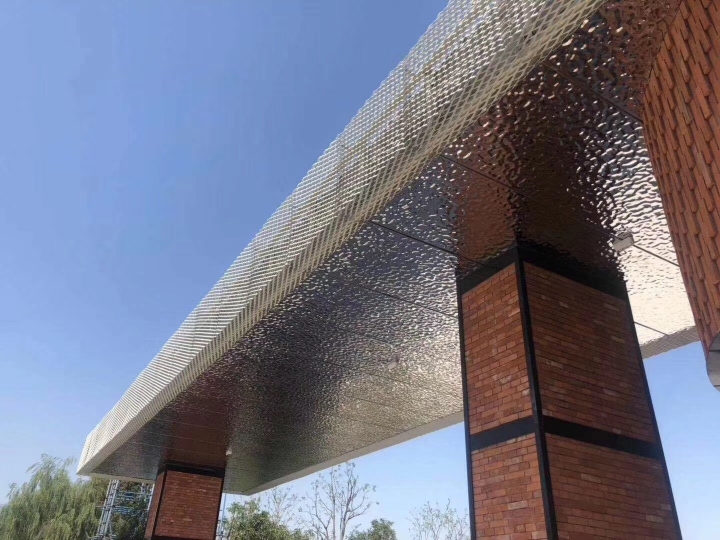 Stainless Steel Water Ripple Decorative Sheet for Outdoor Corridor Ceiling