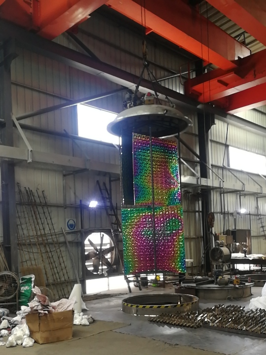 Stainless Steel Water Ripple Wall Panels with PVD Rainbow Coating