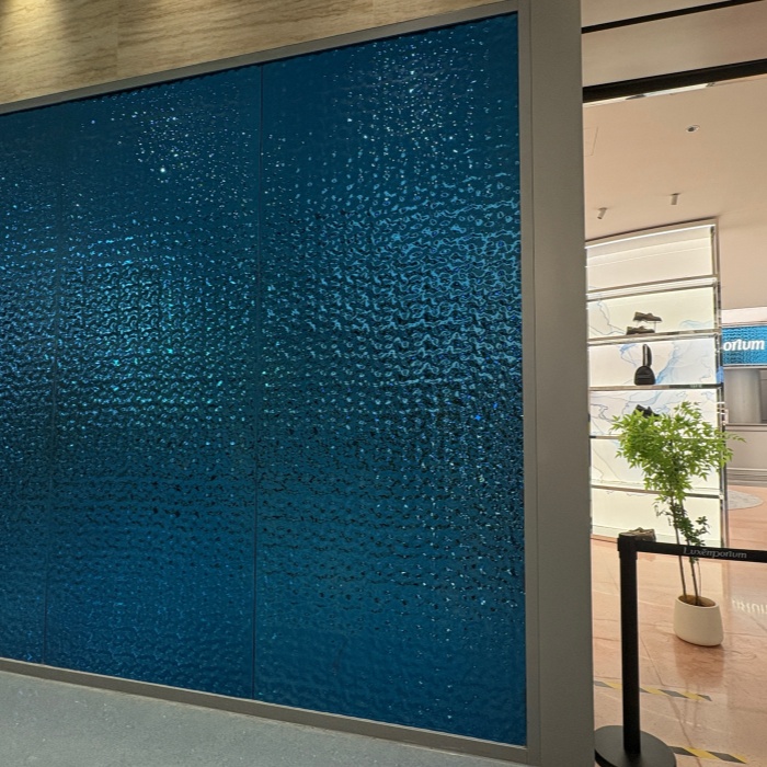 PVD Sapphire Blue Water Ripple Wall Panels