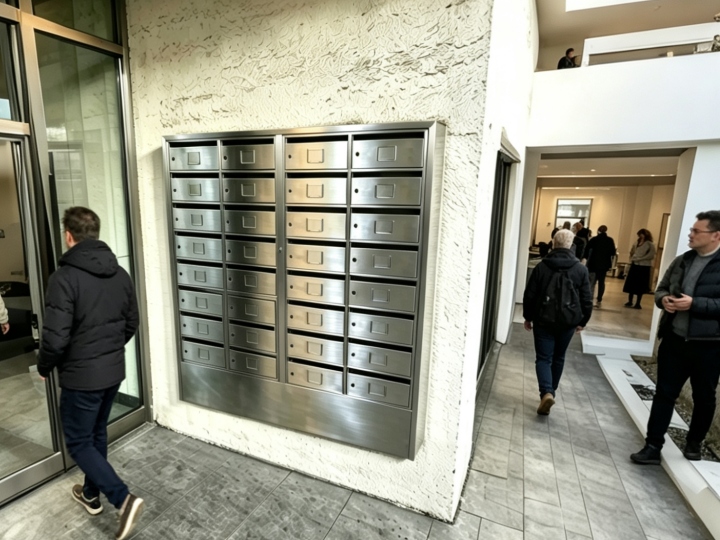 Wall-mounted Stainless Steel Apartment Mailbox System