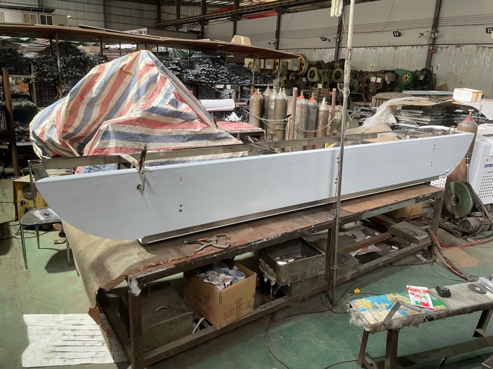 Custom stainless steel coffee bench
