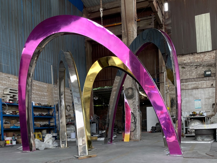 Outdoor garden metal sculpture