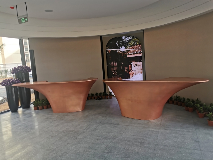 Custom metal reception desk