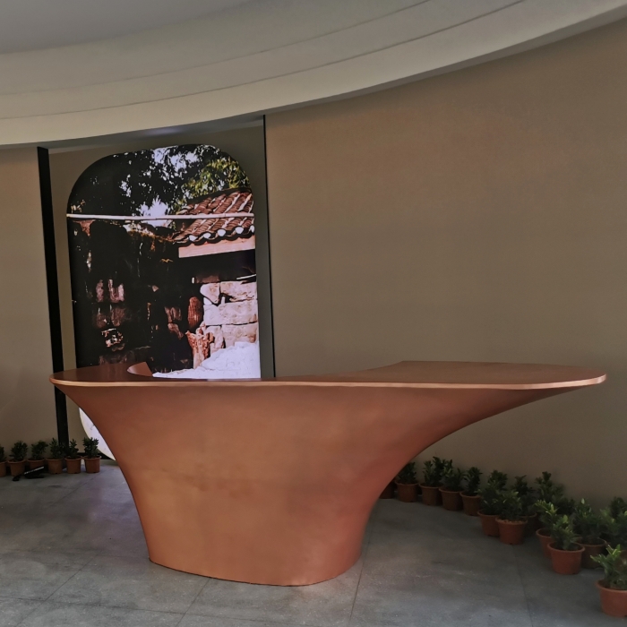 Custom Vibration Finish Copper Reception Counter
