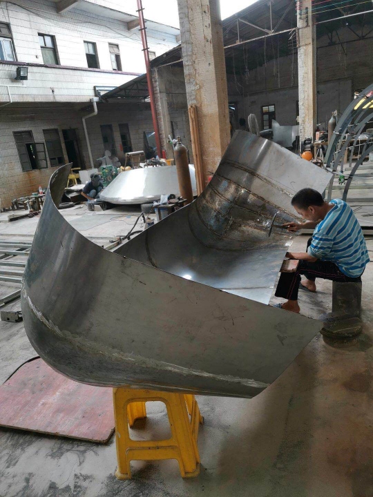 Stainless steel reception desk manufacturing process