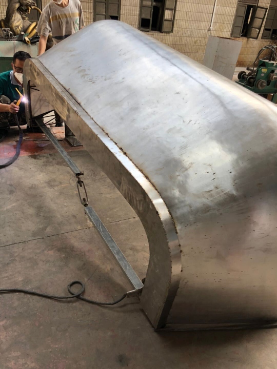 Metal fabrication process: custom metal reception desk