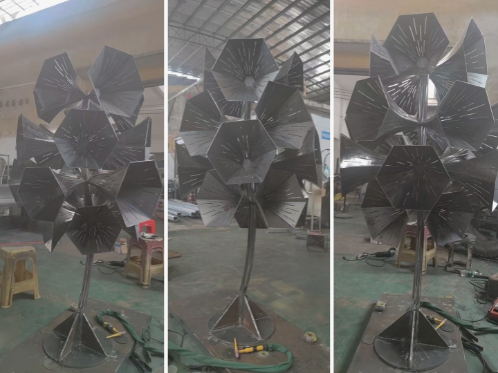Custom Rusty Metal Tree Sculpture