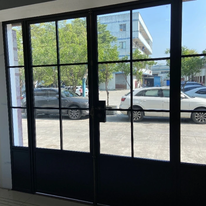 Commercial Black Outside Aluminum French Door