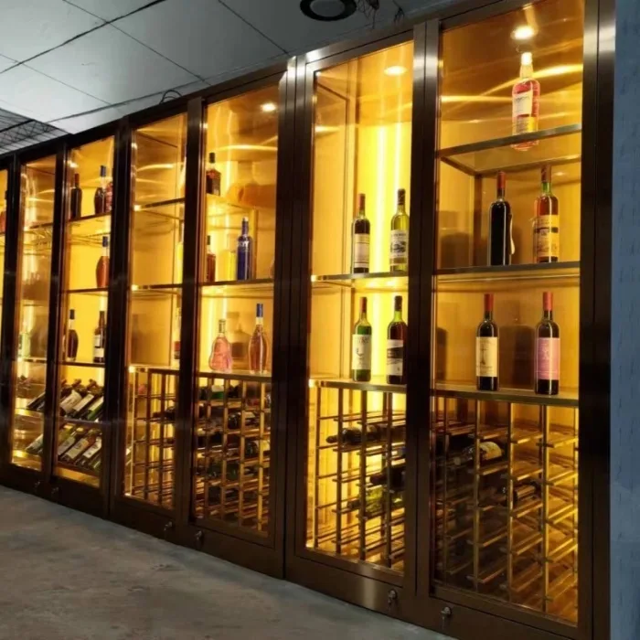 Home Stainless Steel Wine Display Cabinet